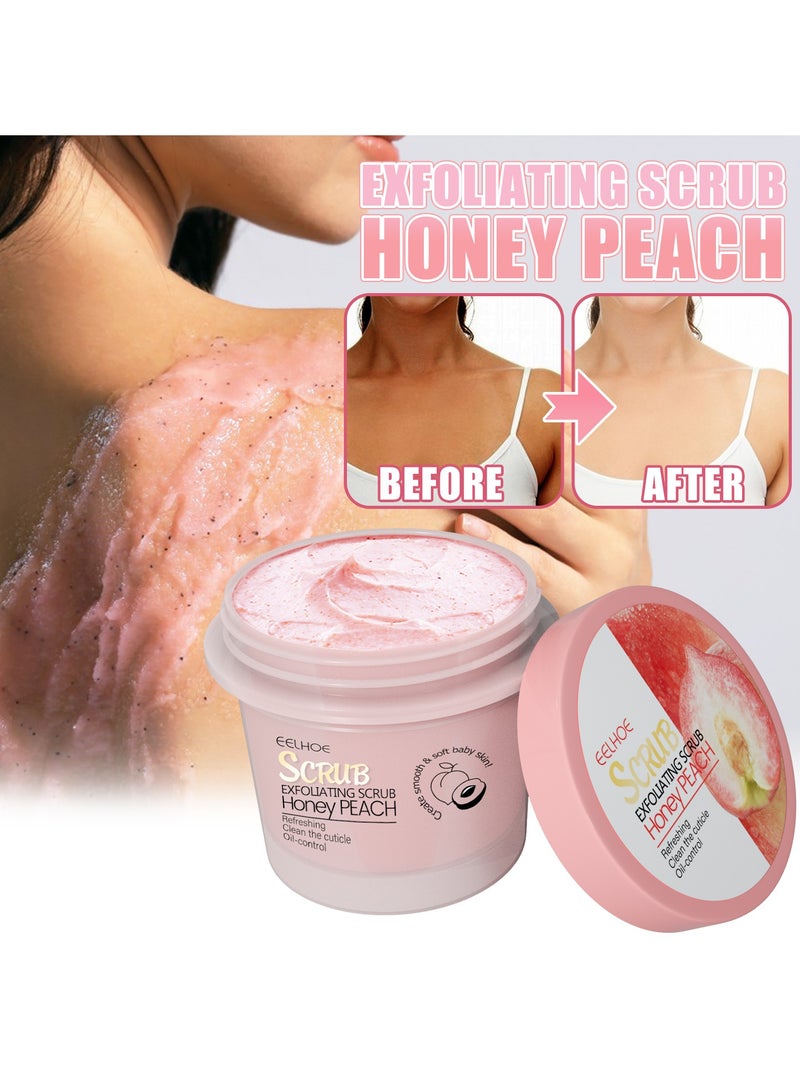 إيلهو مقشر جسم بخلاصة الخوخ – لتقشير وتنعيم البشرة، علاج جلد الوزة وتنظيف عميق - Image 2