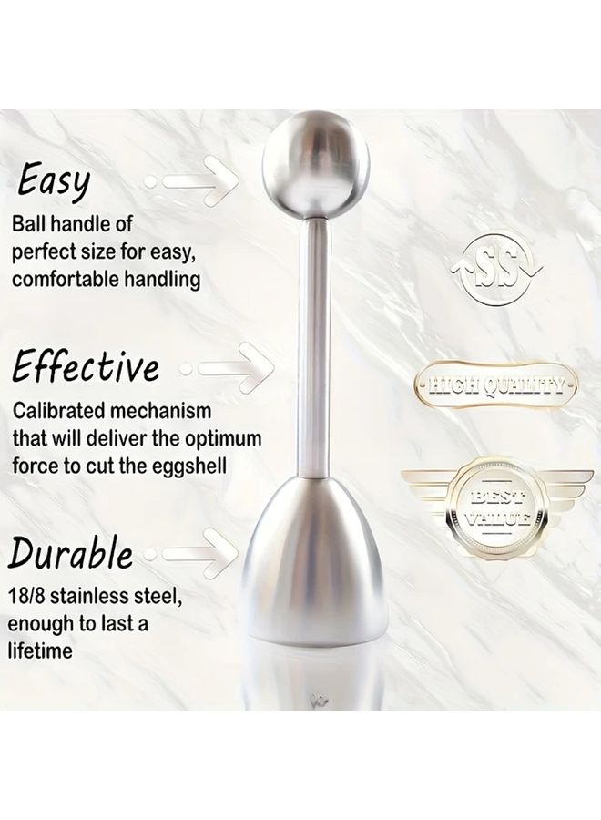 Adjustable Egg Topper Opener Tool For Soft Boiled Eggs 188 Stainless Steel 1pc - Image 1
