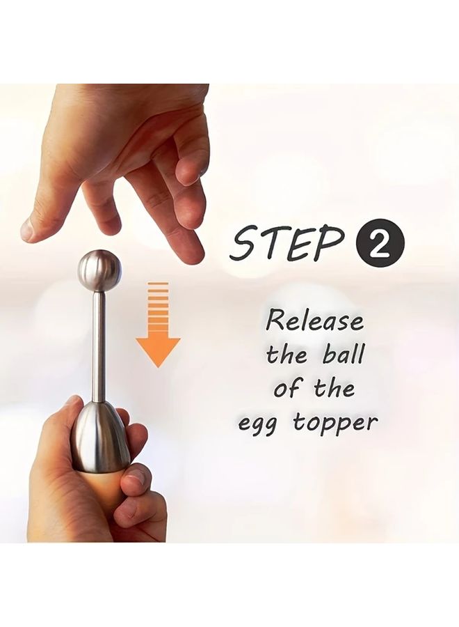 Adjustable Egg Topper Opener Tool For Soft Boiled Eggs 188 Stainless Steel 1pc - Image 5