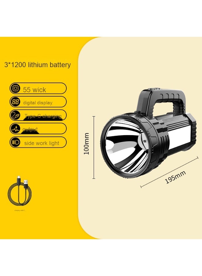 NIBEMINENT Bright LED Portable Lantern - LCD Digital Display High-Intensity Flood Flashlight