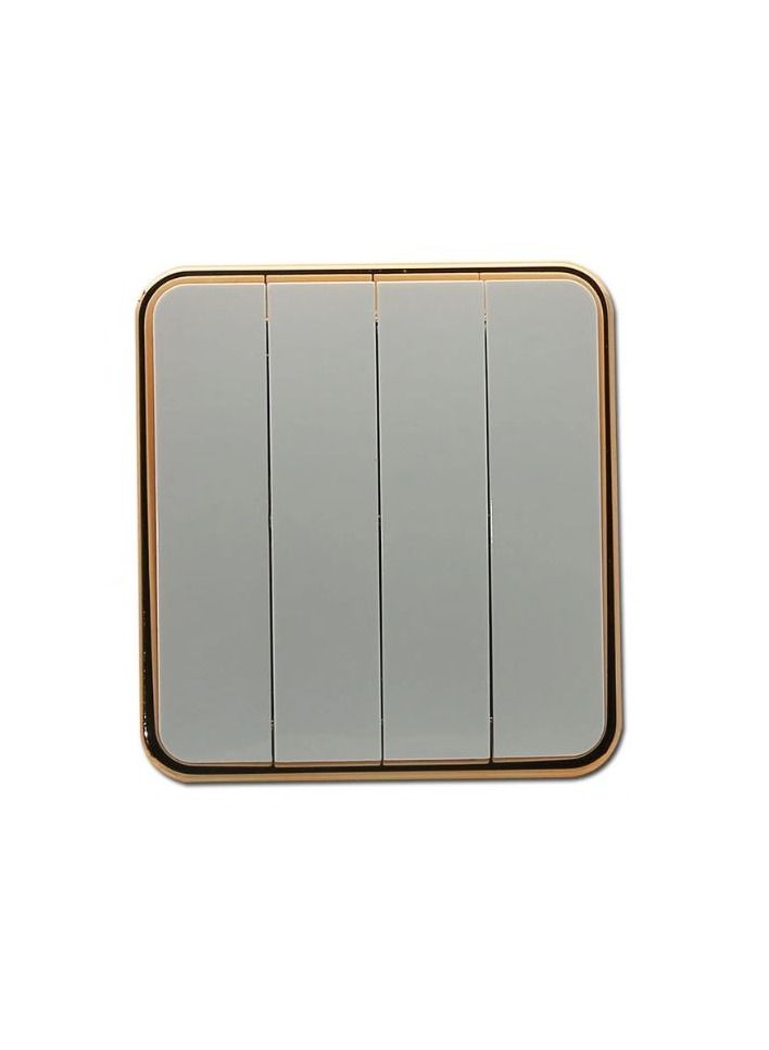 CHT 4 Gang Wall Switch White/Gold - Image 3