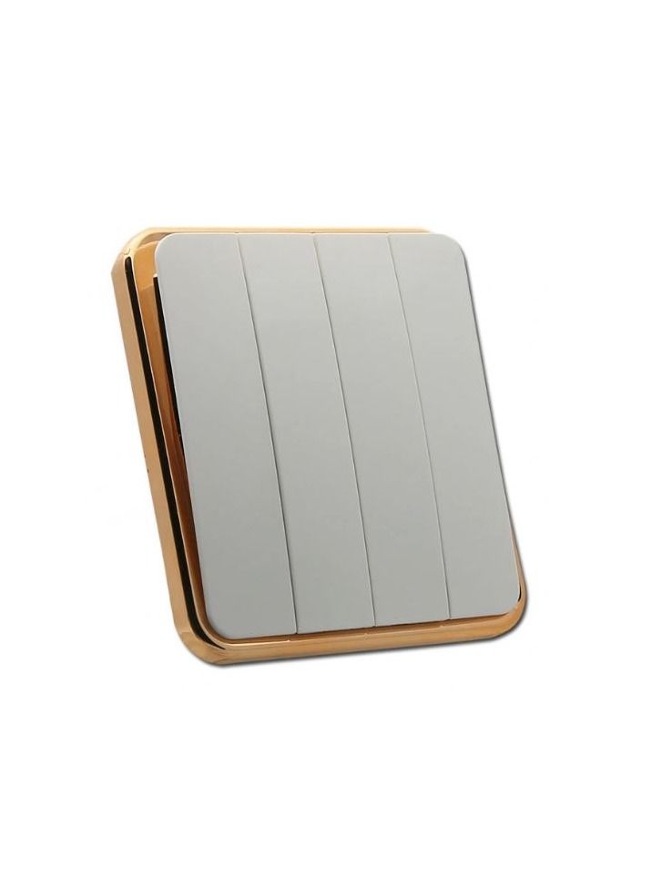 CHT 4 Gang Wall Switch White/Gold - Image 4
