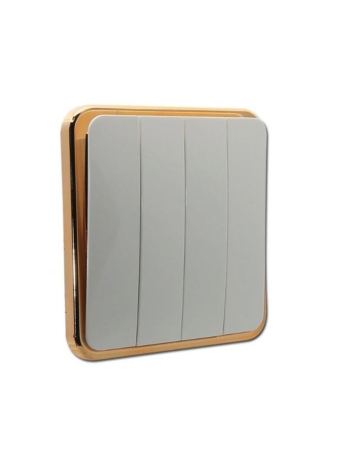 CHT 4 Gang Wall Switch White/Gold - Image 1