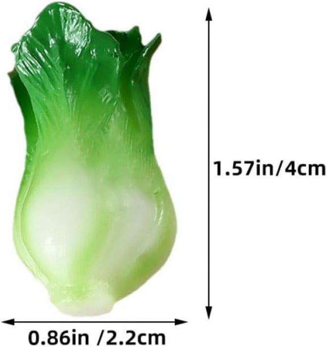 4pcs Mini Artificial Vegetable Decor Set, Realistic Resin Miniature Green Vegetables for Home Kitchen Decoration and DIY Craft Display - Image 2