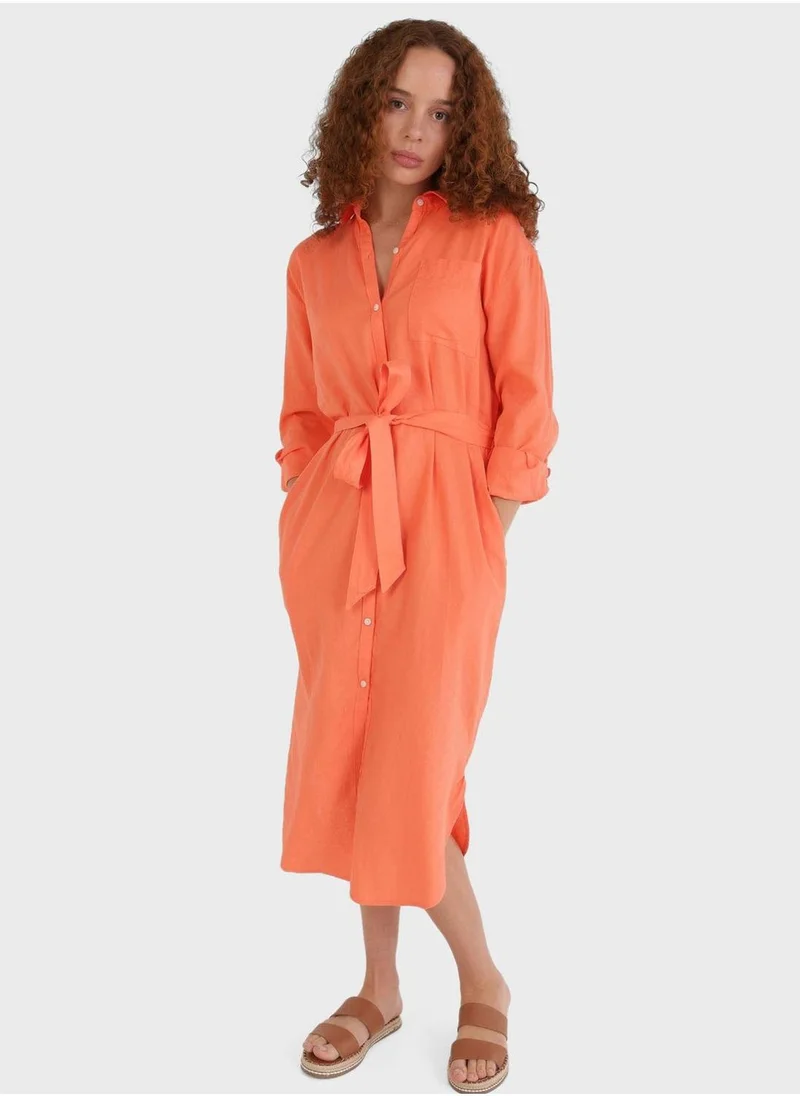 Aerie Tie Detail Button Down Dress