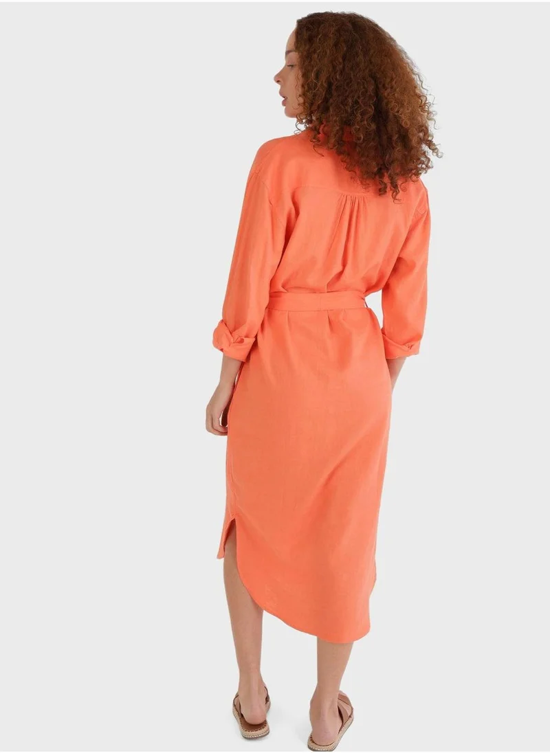 Aerie Tie Detail Button Down Dress