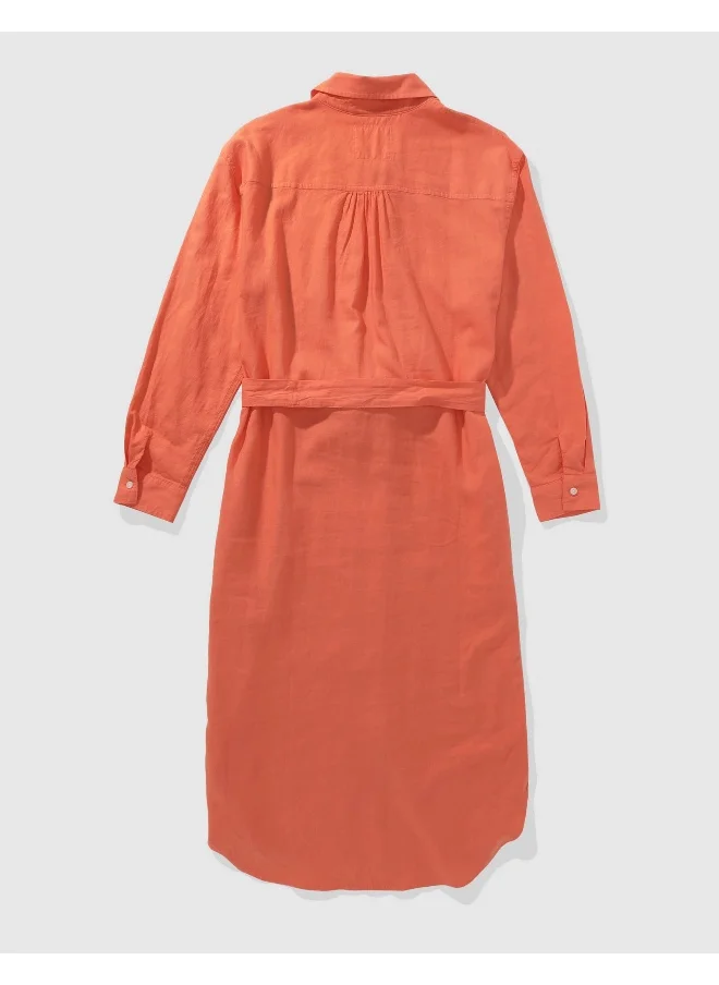 Aerie Tie Detail Button Down Dress