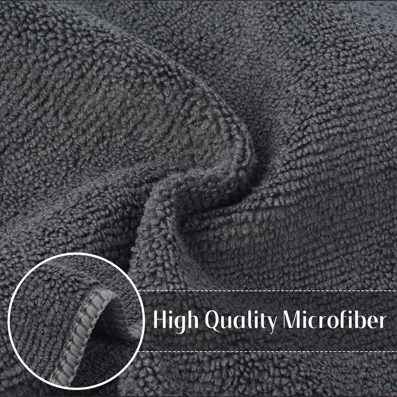 SINLAND Microfiber Rag Absorbent Cleaning Cloth Kitchen Dish Cloth Quick Dry Streak Free Dish Rags Glass Cloths 12inchx12inch 20 Pack Grey - Image 3