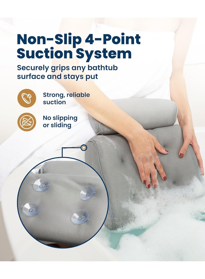Luxury Bath Pillow - Head, Neck, Back Support Cushion for Bathtub, Spa, Soaking - Image 4