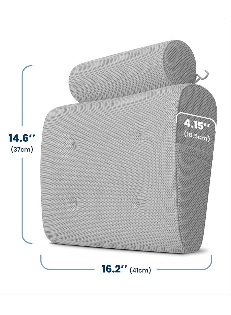 Luxury Bath Pillow - Head, Neck, Back Support Cushion for Bathtub, Spa, Soaking - Image 2