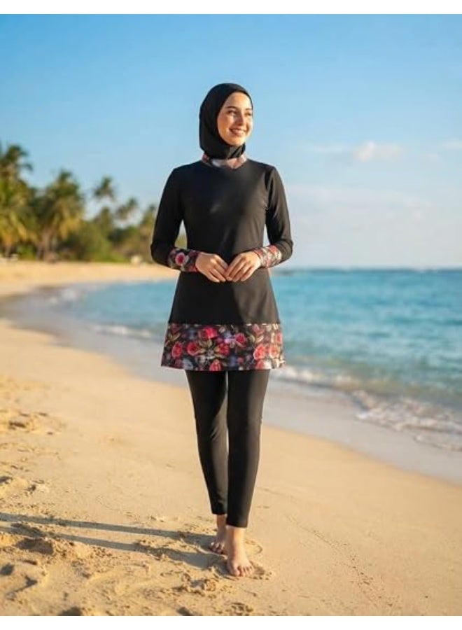 مايوه سباحة للمحجبات – بوركيني حريمي بخامة خفيفة وسريعة الجفاف ( كود 128) - Image 2