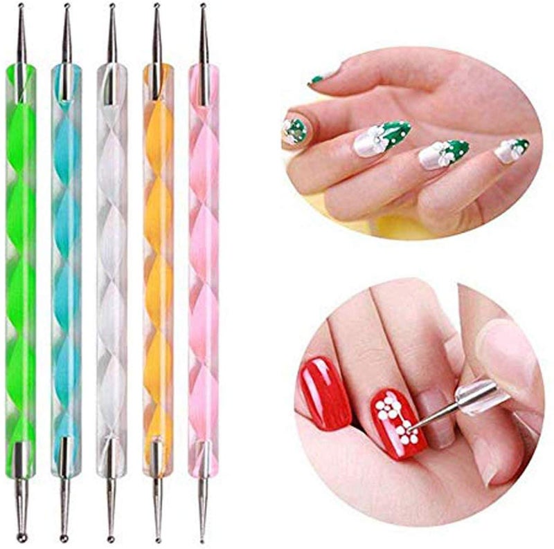 DALUCI Nail Art Kit 30Piece Nail Painting Design Set with 15 Brushes 5 Dotting Pens 10 Striping Tapes Professional Nail Art Tools for Acrylic Gel Manicure Pedicure DIY Nail Decoration - Image 4