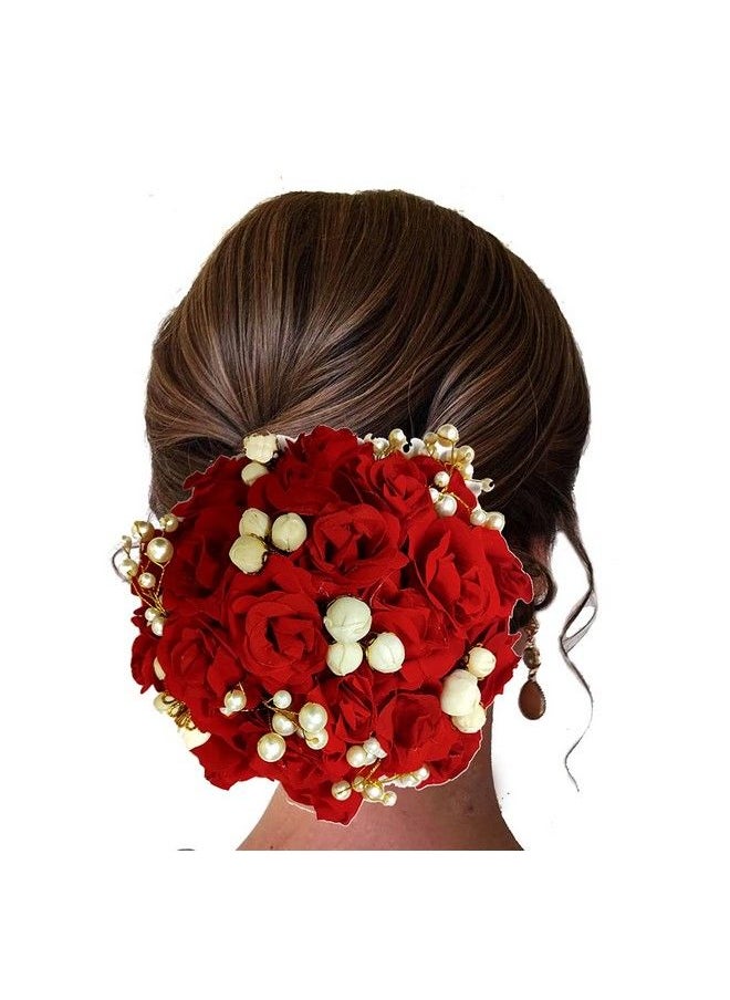 Artificial Glossy Attractive Red Roses With Golden Pearl And Lily Hairpin/ Judapin/ Juda Bun For Wedding Bridal Hair Accessories For Women And Girls 2242 - pzsku/Z690F1E1CAE84E2F27139Z/45/_/1690021925/e2b929a2-a3e6-4b19-94ae-44e9b7648532