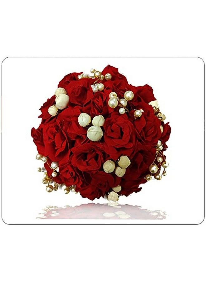 Artificial Glossy Attractive Red Roses With Golden Pearl And Lily Hairpin/ Judapin/ Juda Bun For Wedding Bridal Hair Accessories For Women And Girls 2242 - pzsku/Z690F1E1CAE84E2F27139Z/45/_/1690021930/4ff5bca8-9da7-47dd-922a-845405eb7102