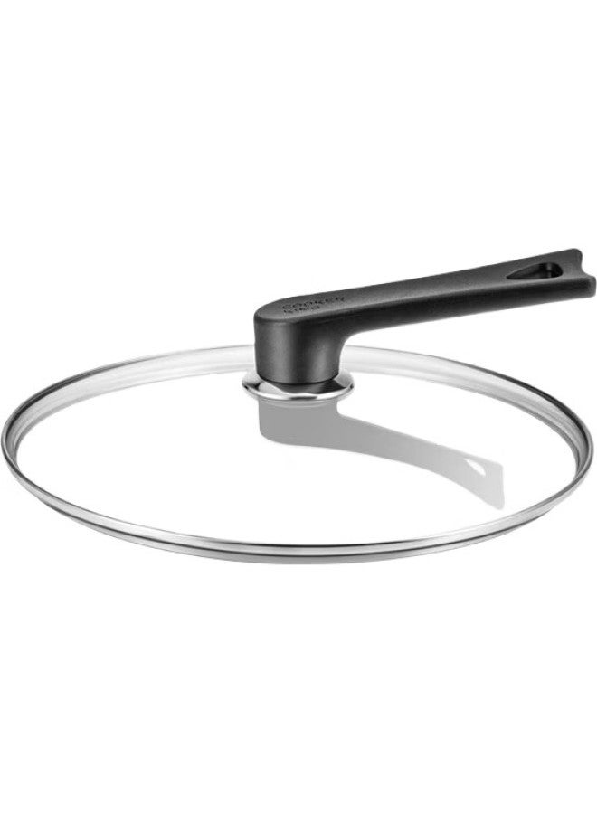 COOKER KING Chuidahuang, Glass Lid With Handle, 28Cm, 304 Stainless Steel Edging, Suitable For Wok, Hot Pot, Steamer, Shatterproof - Image 1