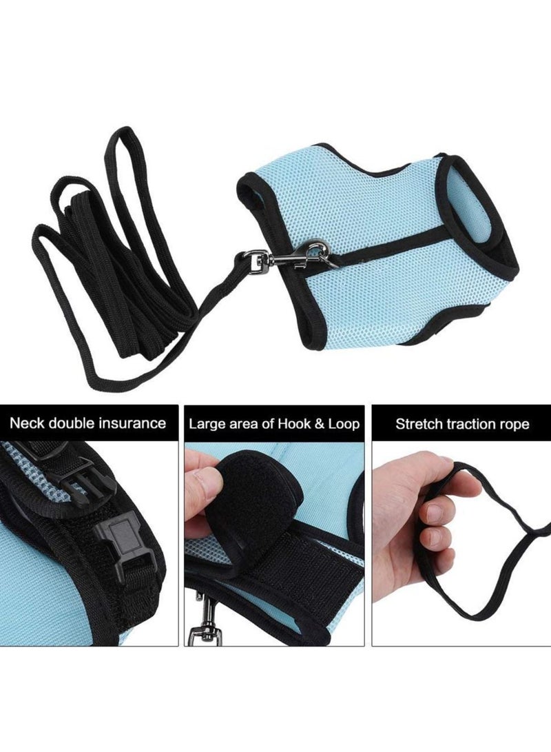 Soft Harness with Elastic Leash Breathable Mesh Nylon Fabric for Rabbits Small Animals Bunny Hamsters Cats - Image 5