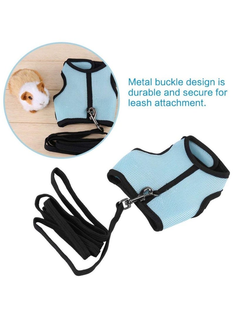 Soft Harness with Elastic Leash Breathable Mesh Nylon Fabric for Rabbits Small Animals Bunny Hamsters Cats - Image 2