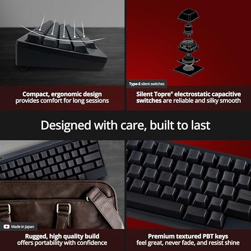 HHKB - لوحة مفاتيح هاكينغ السعيدة الاحترافية هايبرد نوع-S ثلجية (لاسلكية، بلوتوث، سلكية، USB، صامتة، ماك، ويندوز، بيضاء، مطبوعة) مع ضمان استبدال متقدم لمدة 2 سنة - Image 3