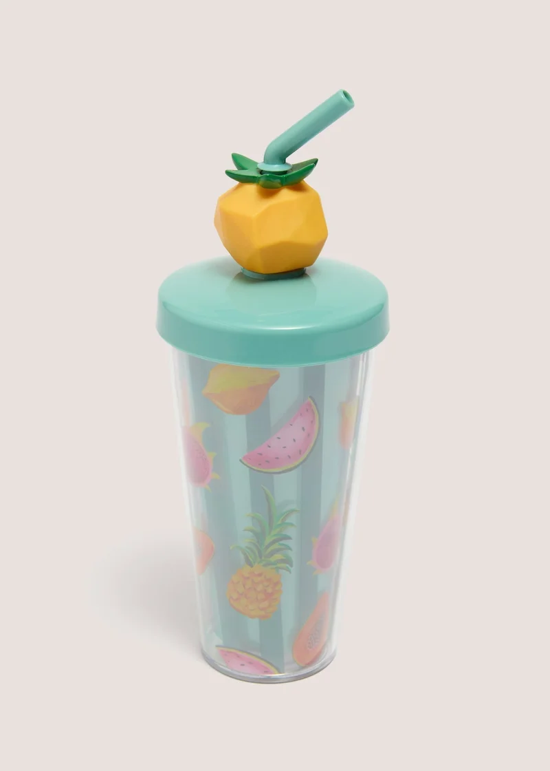 Matalan Twisty Pineapple Straw Cup Yellow