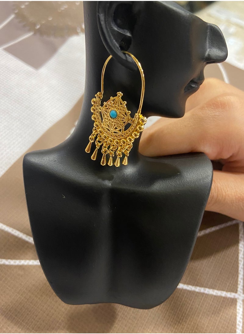 sixtyfour - Elegant 21k Gold Plated Drop Earrings For Women - Image 1