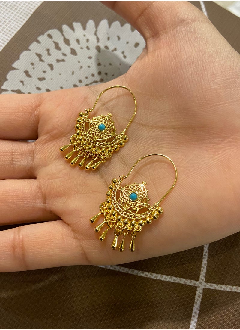 sixtyfour - Elegant 21k Gold Plated Drop Earrings For Women - Image 1