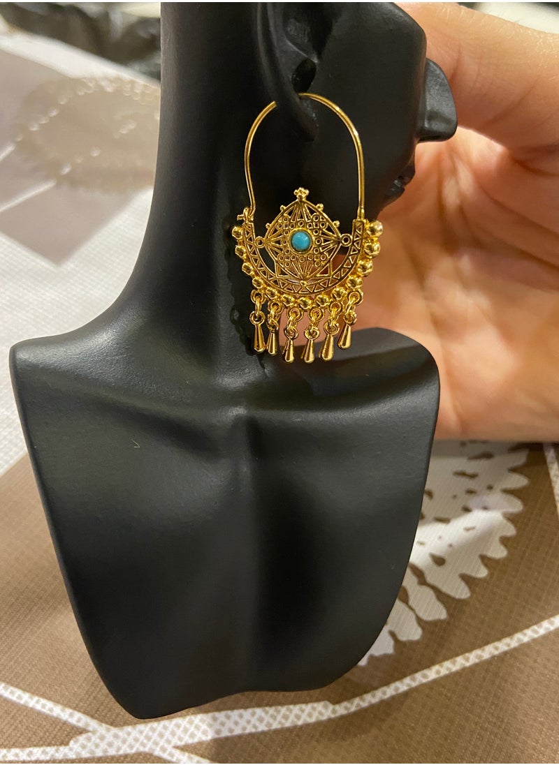 sixtyfour - Elegant 21k Gold Plated Drop Earrings For Women - Image 1