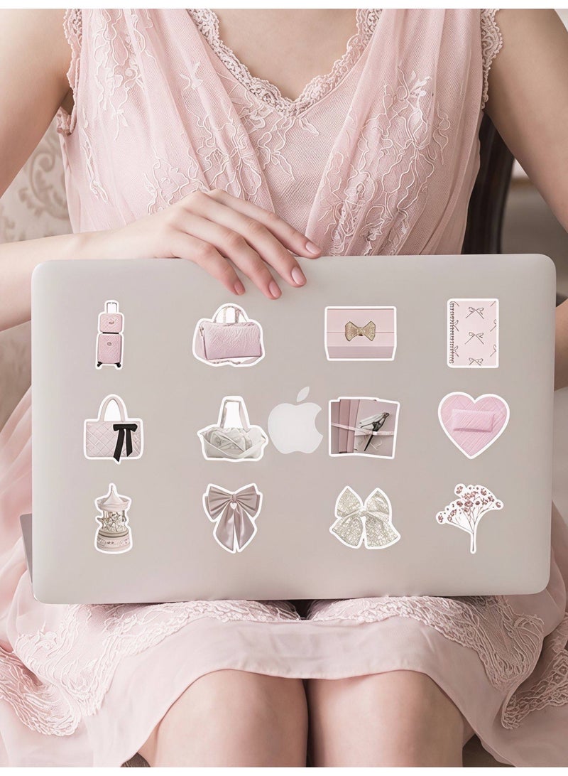 Aura Style 50-Piece Pink Coquette Girl Aesthetic Sticker Pack Cute Parisian and Balletcore Decals for Laptops Planners and Water Bottles - Image 5