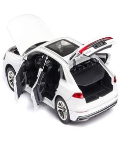 CHE ZHI 1:32 Audi Q8, Alloy Metal Pull Back Die-Cast Car Scale Model Pullback, with Sound Light Mini Auto Toy - Best Gifts Toys (White)  - Image 2