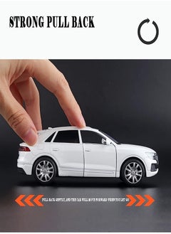 CHE ZHI 1:32 Audi Q8, Alloy Metal Pull Back Die-Cast Car Scale Model Pullback, with Sound Light Mini Auto Toy - Best Gifts Toys (White)  - Image 4