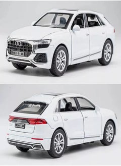 CHE ZHI 1:32 Audi Q8, Alloy Metal Pull Back Die-Cast Car Scale Model Pullback, with Sound Light Mini Auto Toy - Best Gifts Toys (White)  - Image 5