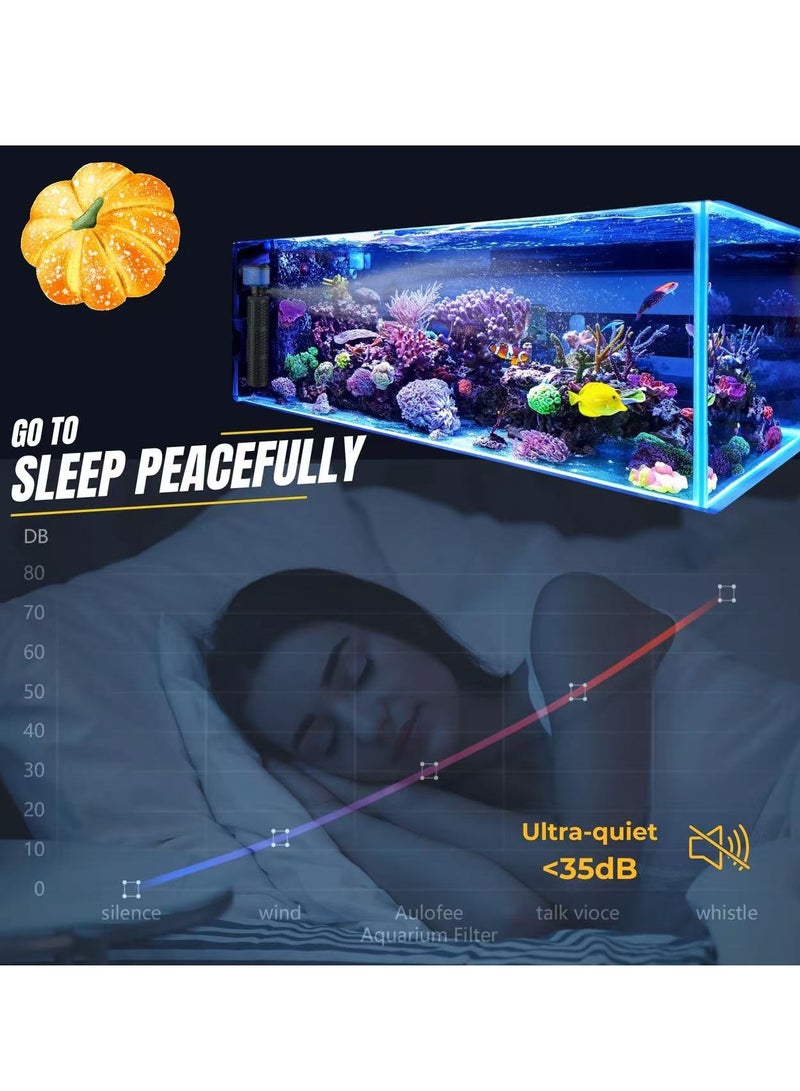 Angmei Aquarium Filter, Internal Fish Tank Filter 6w Fish Tanks, 400GPH Turtle Tank Filter, Whisper Aquarium Pump & Filter, Suitable for Freshwater and Saltwater - Image 4