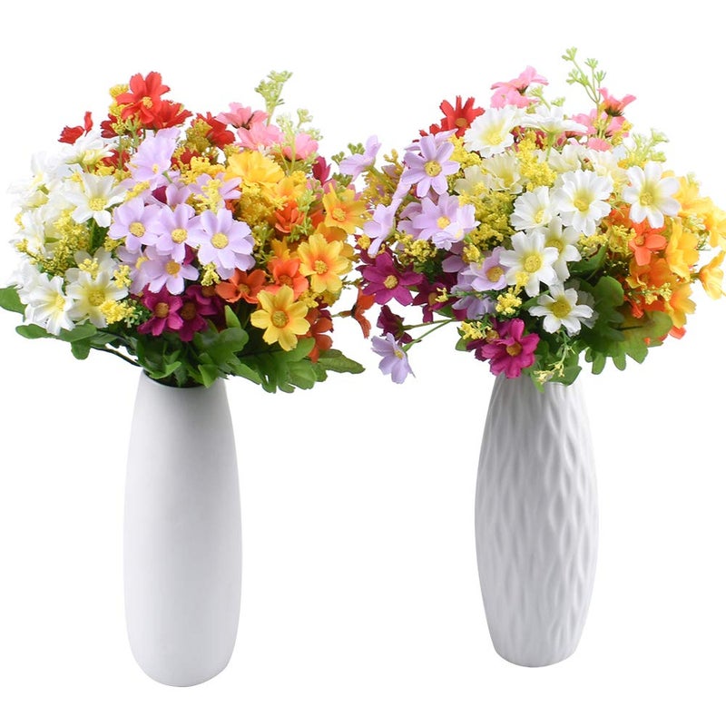 Xonor 10 Bouquets Artificial Flowers Fake Silk Daisy Plants For Indoor Home Wedding Party Decoration  Assorted Colors Daisy For Spring Summer Decoration - Image 3