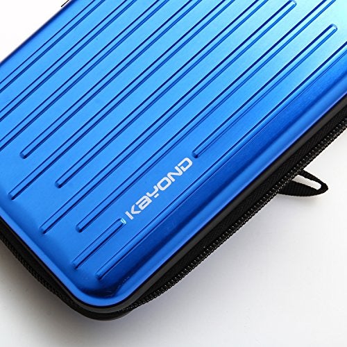 KAYOND Anti-Shock Silver Aluminium Carry Travel Protective Storage Case Bag for 2.5" Inch Portable External Hard Drive HDD USB 2.0/3.0 (Blue) - Image 4