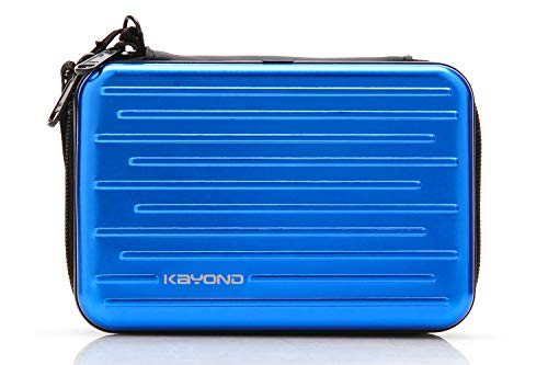 KAYOND Anti-Shock Silver Aluminium Carry Travel Protective Storage Case Bag for 2.5" Inch Portable External Hard Drive HDD USB 2.0/3.0 (Blue) - Image 1