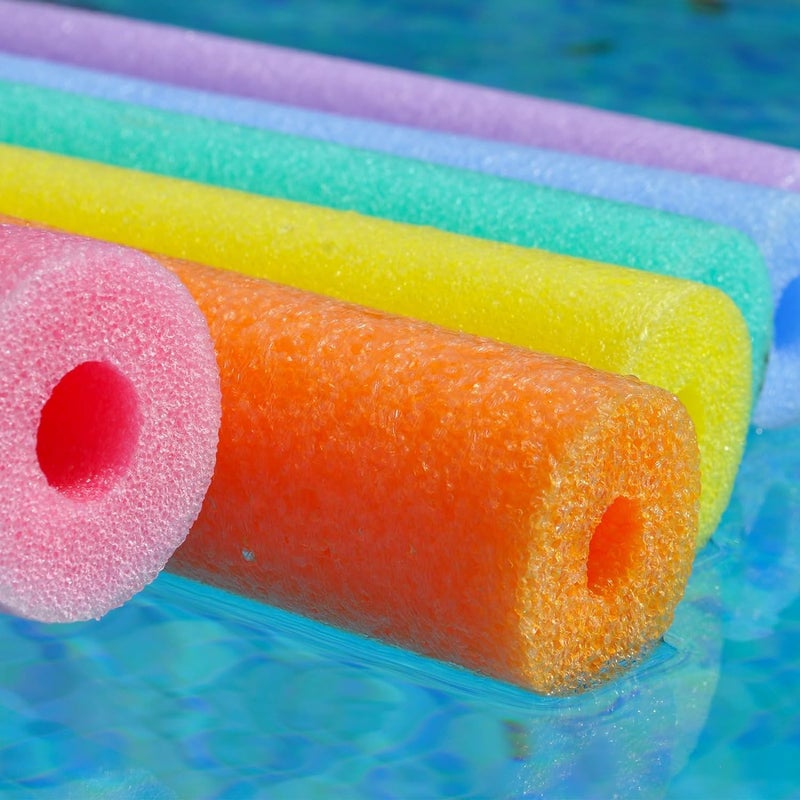 DeloPik Colorful Pool Noodles Foam Swim Noodles, Hollow Swimming Pool Noodle Bulk Bright Pool Noodles Floats Heavy Duty for Swimming Floating, Craft Projects,Padding Bumper,.. - Image 5