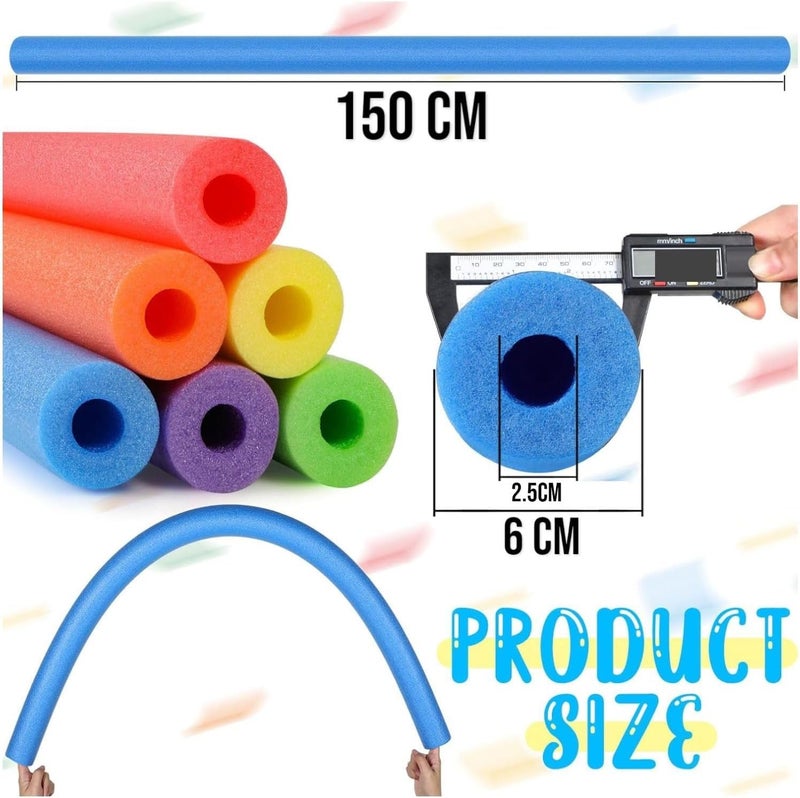 DeloPik Colorful Pool Noodles Foam Swim Noodles, Hollow Swimming Pool Noodle Bulk Bright Pool Noodles Floats Heavy Duty for Swimming Floating, Craft Projects,Padding Bumper,.. - Image 2