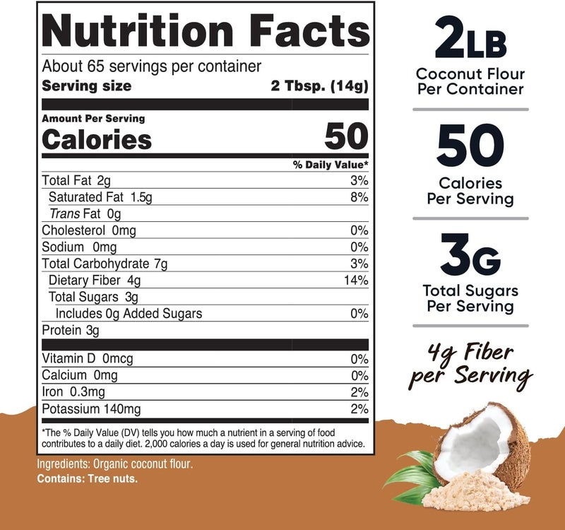 Nutricost Organic Coconut Flour - Gluten-Free - Image 2