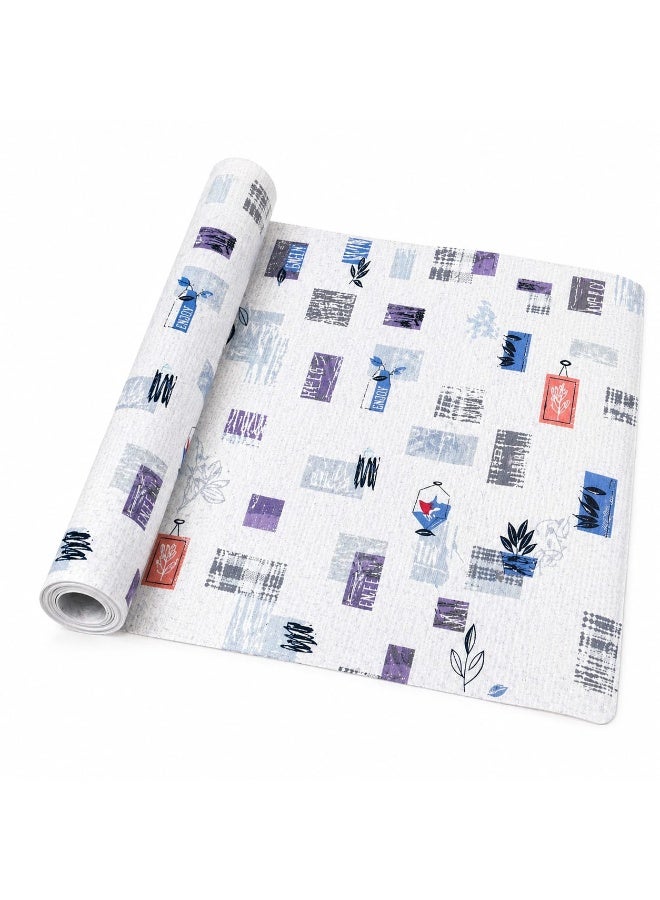 10-meter roll of non-slip mat for drawers and kitchen - assorted shapes and colors - Image 1