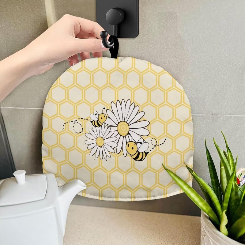 Tnasranmo Bee Dust Cover Insulated Tea Cozy for Teapot Tea Kettle Cover Breakfast Insulation Lid Warmer Tea Cosy Kitchen Coffee Table Decorative,Foldable Tea Cozies,Not Easy to Fade - Image 5