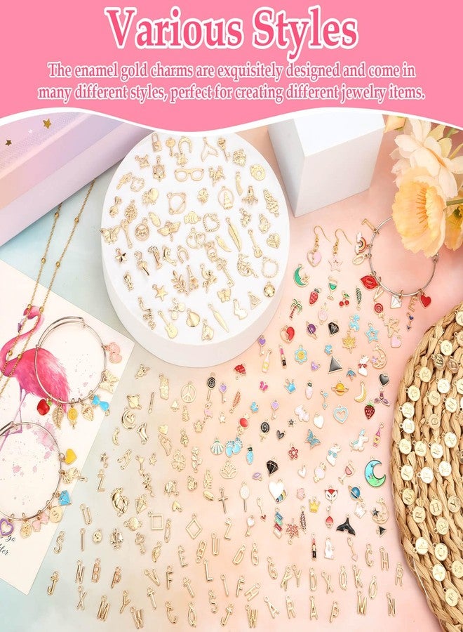 Flasoo 304Pcs Gold Charms for Jewelry Making, Assorted Bracelet Letter Charms for DIY Jewelry Making Necklace Bracelet, Keychains and Crafts - Image 5