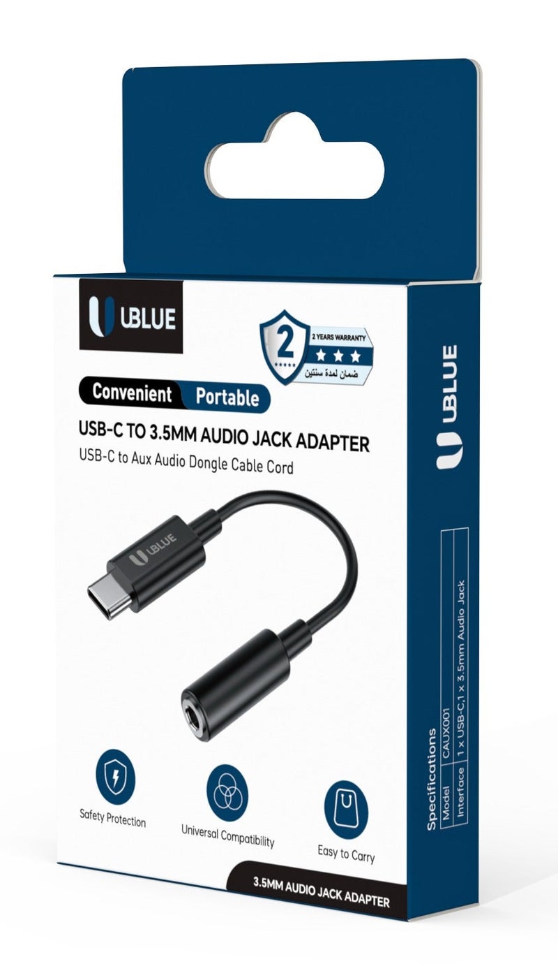UBLUE AUX to Type-C Adapter, USB-C to 3.5mm Headphone Adapter, SNR -95dB, THD+N 0.03%, 10cm, Black, for iPhone 15/16/17 pro max, iPad mini 7, MacBook Pro, iPad, Samsung S25 Ultra/S24/23 - Image 3