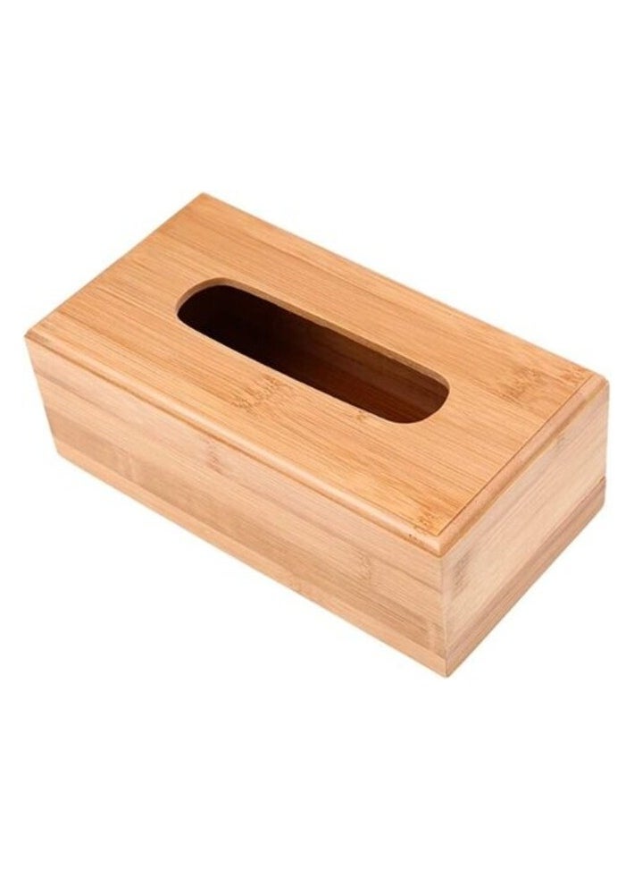 AtrauX Wooden Tissue Holder, Rectangular Storage Box Dispenser  - Image 1