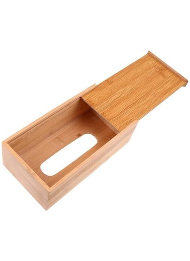 AtrauX Wooden Tissue Holder, Rectangular Storage Box Dispenser  - Image 3