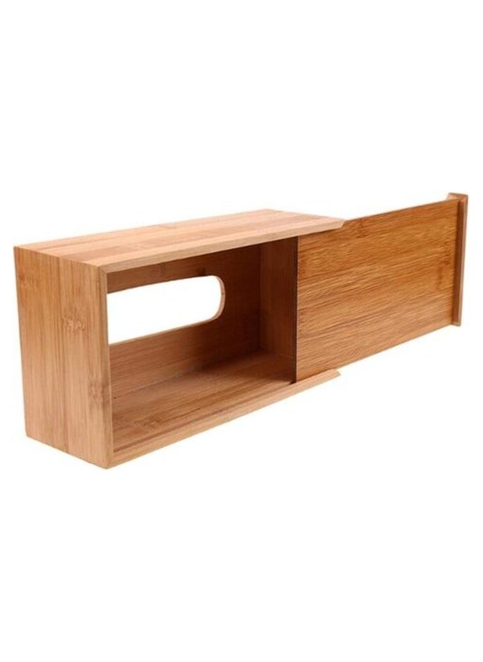 AtrauX Wooden Tissue Holder, Rectangular Storage Box Dispenser  - Image 4
