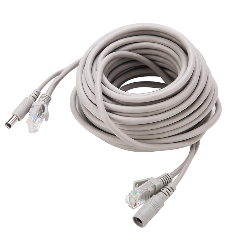 Ethernet Cable with RJ45 and DC Power, Cat 5 Two - in - One, 5M 10M 15M 20M Length Options - Compatible with IP Cameras, 10Mbps 100Mbps Network Support (10M) - Image 1