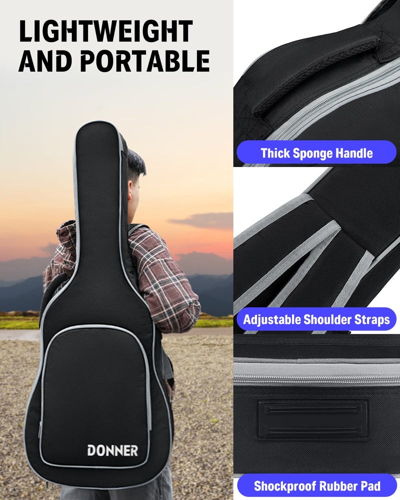 Donner 39 Inch Electric Guitar Case, 5mm Thick Padding Sponge 600D Ripstop Waterproof Nylon Soft Electric Guitar Bag with Dual Adjustable Shoulder Strap and Thick Sponge Handle, Black - Image 5