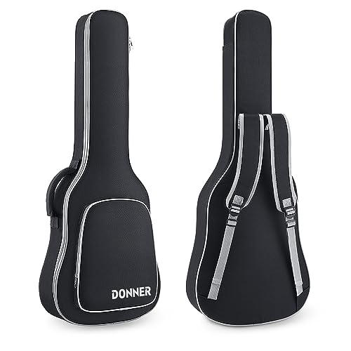 Donner 39 Inch Electric Guitar Case, 5mm Thick Padding Sponge 600D Ripstop Waterproof Nylon Soft Electric Guitar Bag with Dual Adjustable Shoulder Strap and Thick Sponge Handle, Black - Image 1