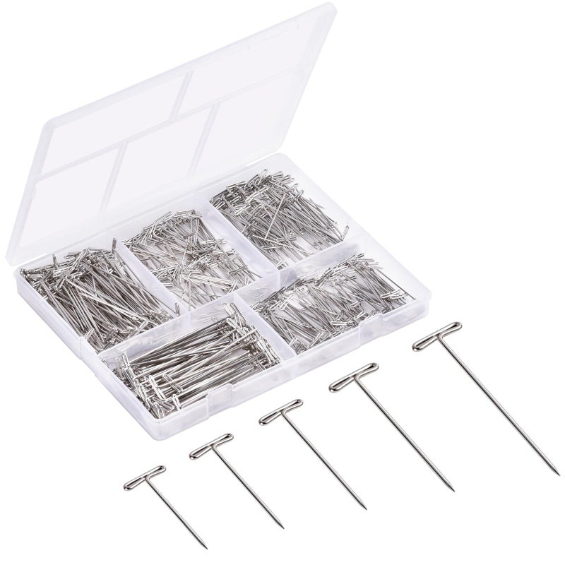 T Pins ARRITZ 260pcs Wig Pins 5 Sizes 2inch 17inch 14inch 13inch 1inch Suitable for Blocking Crochet Modelling Wig Making and Crafts Straight Pins Sewing