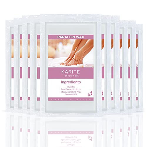 KARITE Paraffin Wax Refills, 10 Pack Beads Blocks for Bath, Machine Refills for Hand Feet Dry Skin - Deep Moisturizing, Hydration and Nourishment (Unscented) - Image 1