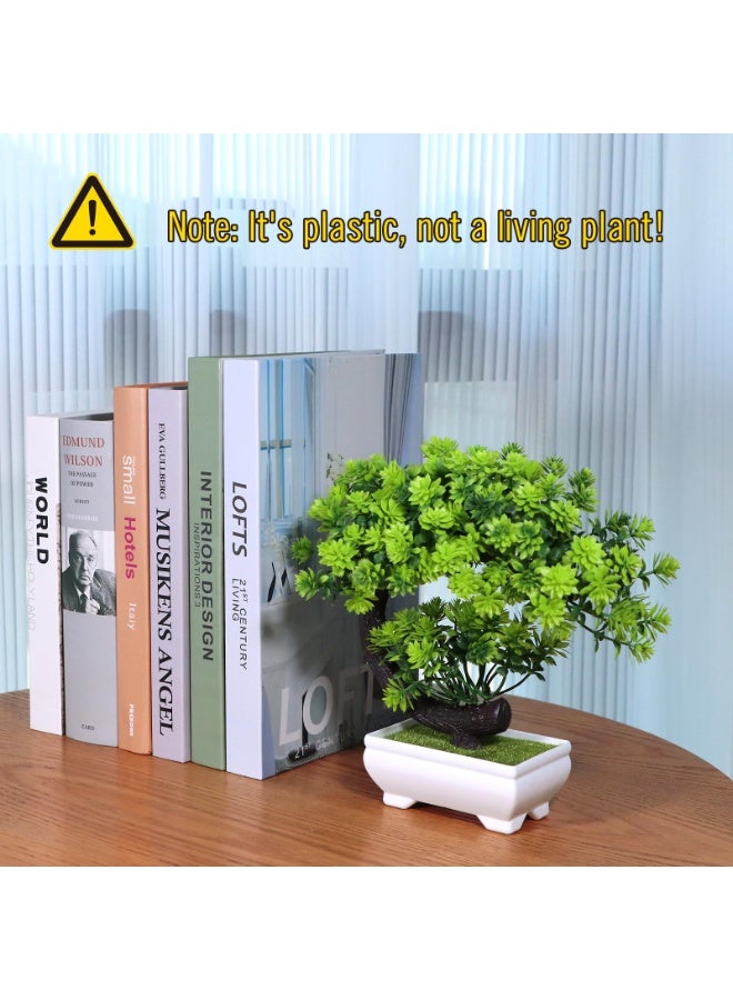 Small Artificial Bonsai Tree Desk Decor Fake Plants, Tall 8.5" - Image 2